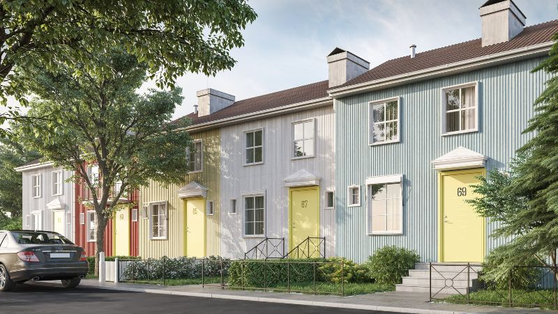 Swedoor-exterior-door-DIGITS-yellow-in-old-wooden-townhouses-w800